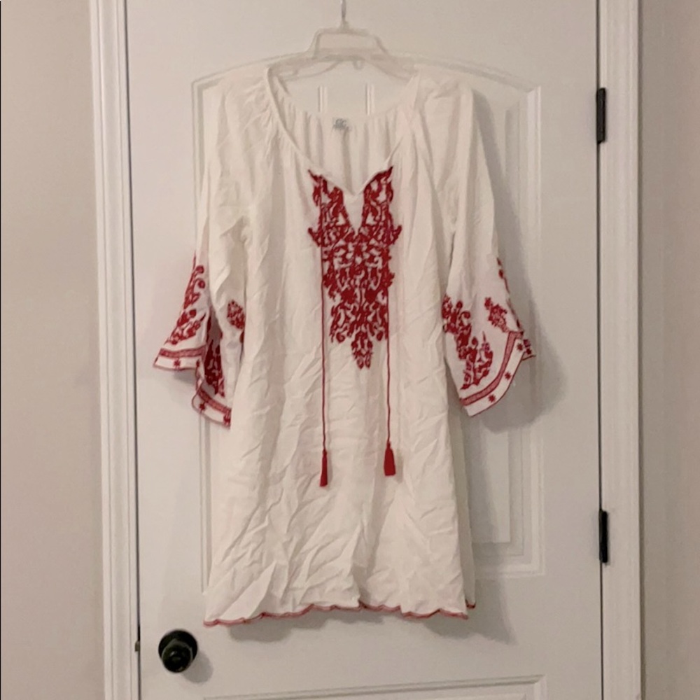 Embroidered peasant dress